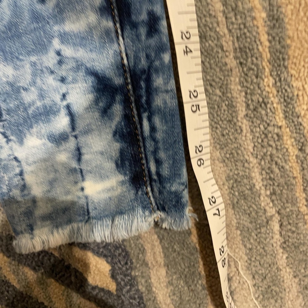 FRAME Le High Skinny Jeans Womens 25 Blue Acid Wash High Rise Raw Hem Ankle - Picture 7 of 9